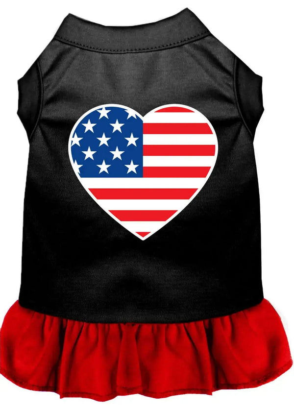 American-Flag-Heart-Screen-Print-Dress-Black-With-Red-Med-GreatEagleInc-318877299