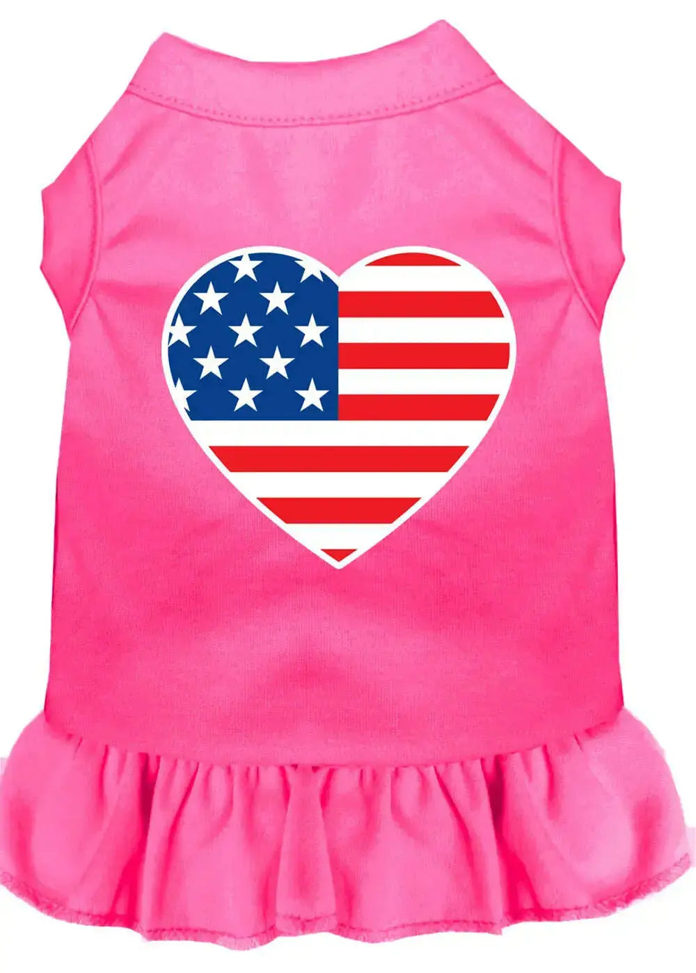 American-Flag-Heart-Screen-Print-Dress-Bright-Pink-Xl-GreatEagleInc-318877930