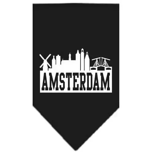 Amsterdam-Skyline-Screen-Print-Bandana-Black-Large-GreatEagleInc-318499164