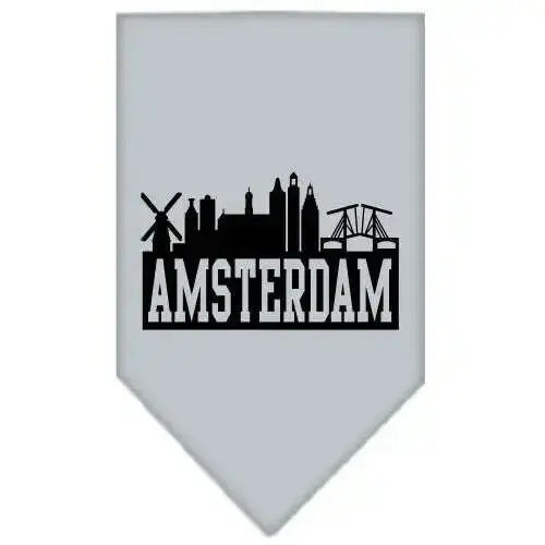 Amsterdam-Skyline-Screen-Print-Bandana-Grey-Small-GreatEagleInc-318500976