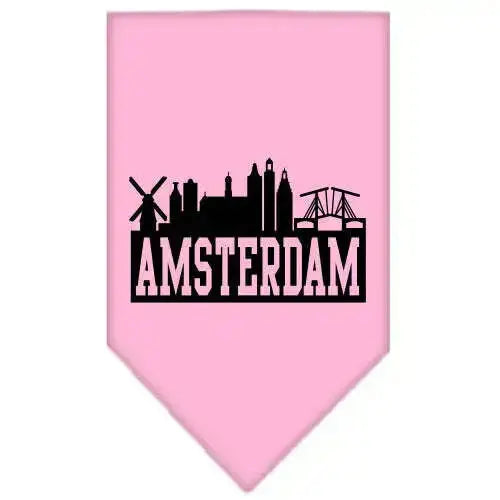 Amsterdam-Skyline-Screen-Print-Bandana-Light-Pink-Large-GreatEagleInc-318499718