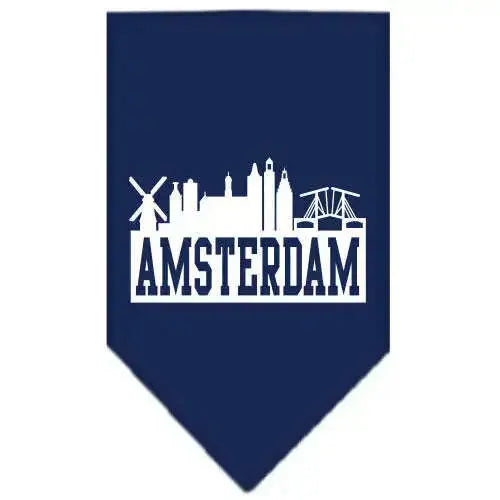 Amsterdam-Skyline-Screen-Print-Bandana-Navy-Blue-Large-GreatEagleInc-318499831