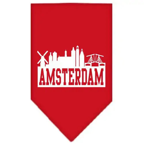 Amsterdam-Skyline-Screen-Print-Bandana-Red-Large-GreatEagleInc-318500185
