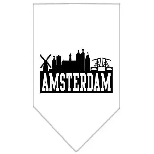 Amsterdam-Skyline-Screen-Print-Bandana-White-Small-GreatEagleInc-318501672