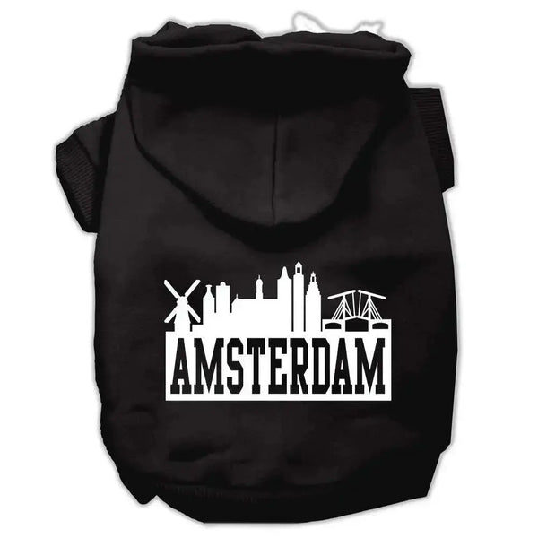 Amsterdam-Skyline-Screen-Print-Pet-Hoodies-Black-Size-Xxl-GreatEagleInc-319765984