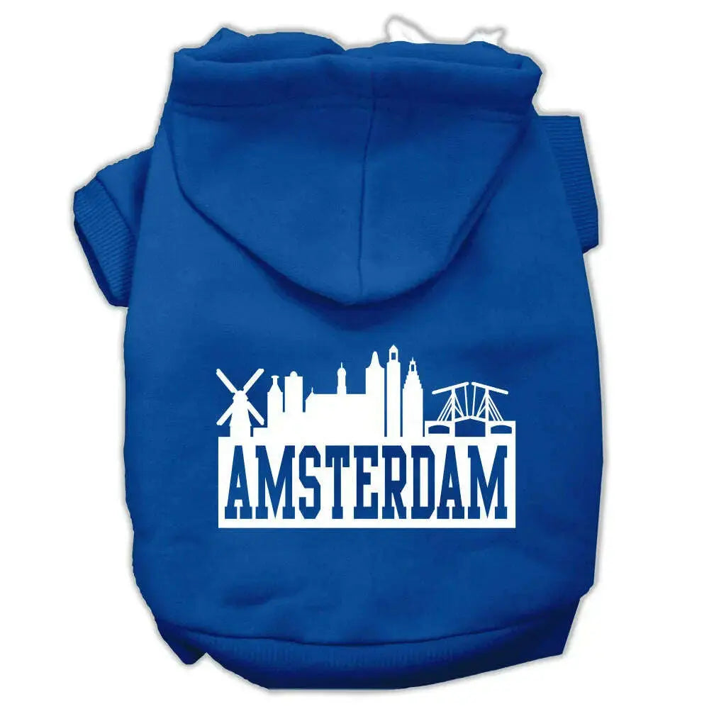 Amsterdam-Skyline-Screen-Print-Pet-Hoodies-Blue-Size-Xs-GreatEagleInc-319766651