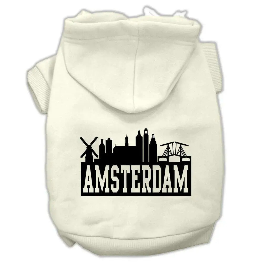 Amsterdam-Skyline-Screen-Print-Pet-Hoodies-Cream-Size-Xl-GreatEagleInc-319767383