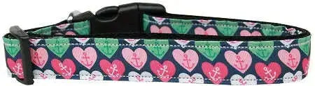 Anchor-Candy-Hearts-Nylon-Dog-Collar-Medium-Narrow-GreatEagleInc-318773410