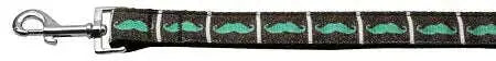 Aqua-Moustaches-Ribbon-Pet-Leash-1-Wide-4ft-GreatEagleInc-318909498