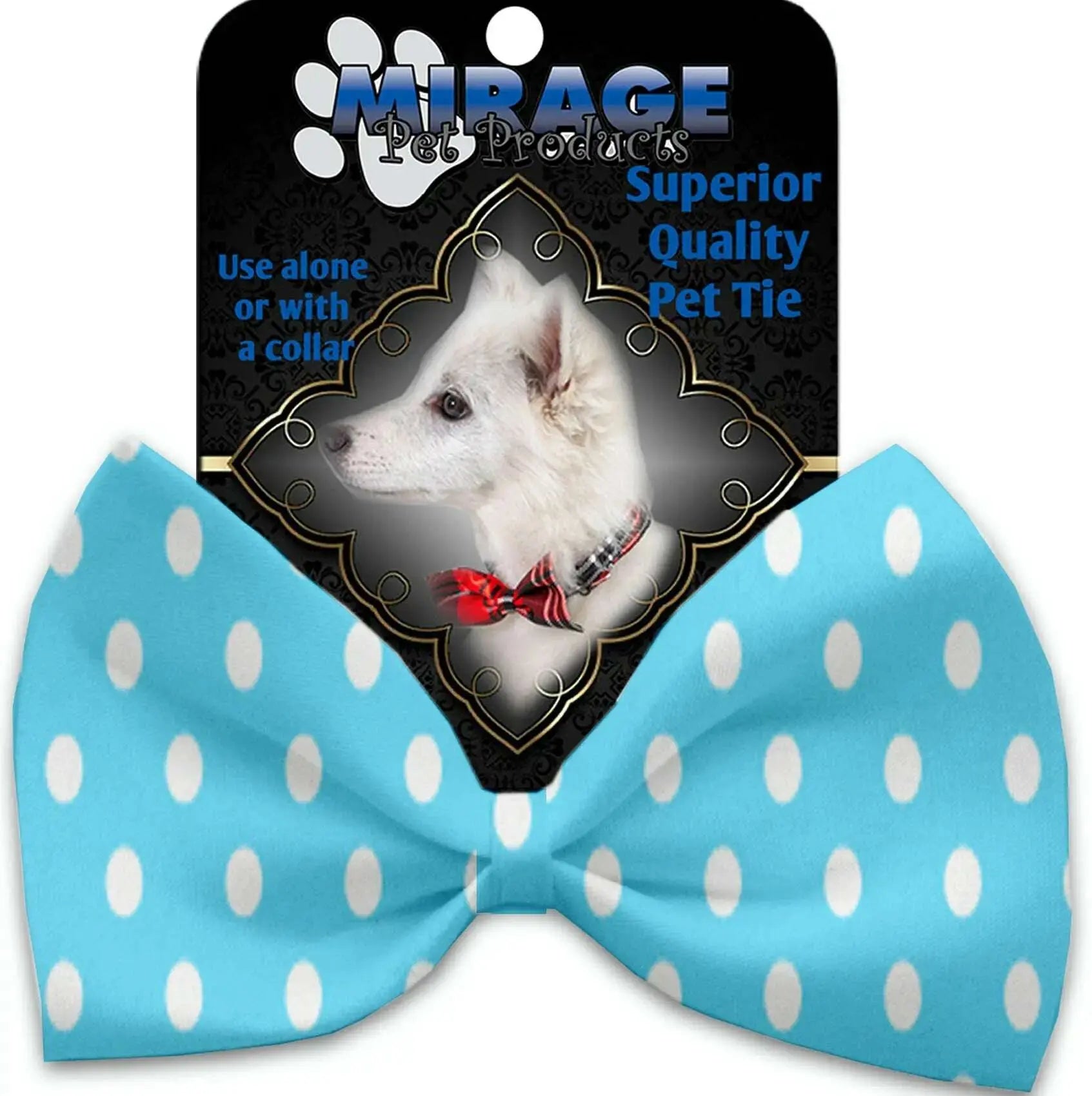 Aqua-Polka-Dots-Pet-Bow-Tie-Collar-Accessory-With-Velcro-GreatEagleInc-319611786