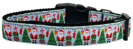 Aqua-Santa-Nylon-Dog-Collar-Sm-GreatEagleInc-318494538