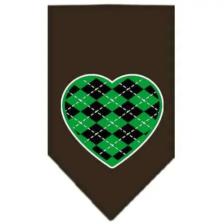 Argyle-Heart-Green-Screen-Print-Bandana-Cocoa-Large-GreatEagleInc-319212541