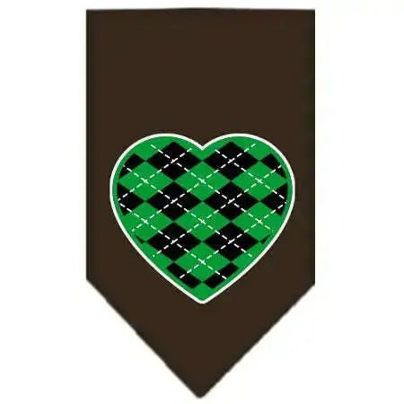 Argyle-Heart-Green-Screen-Print-Bandana-Cocoa-Small-GreatEagleInc-319212138