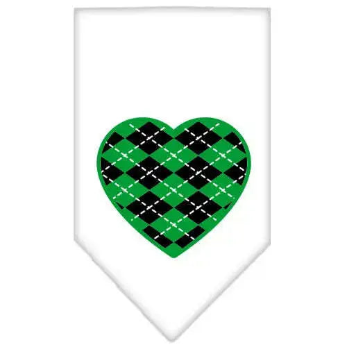 Argyle-Heart-Green-Screen-Print-Bandana-White-Large-GreatEagleInc-319212250