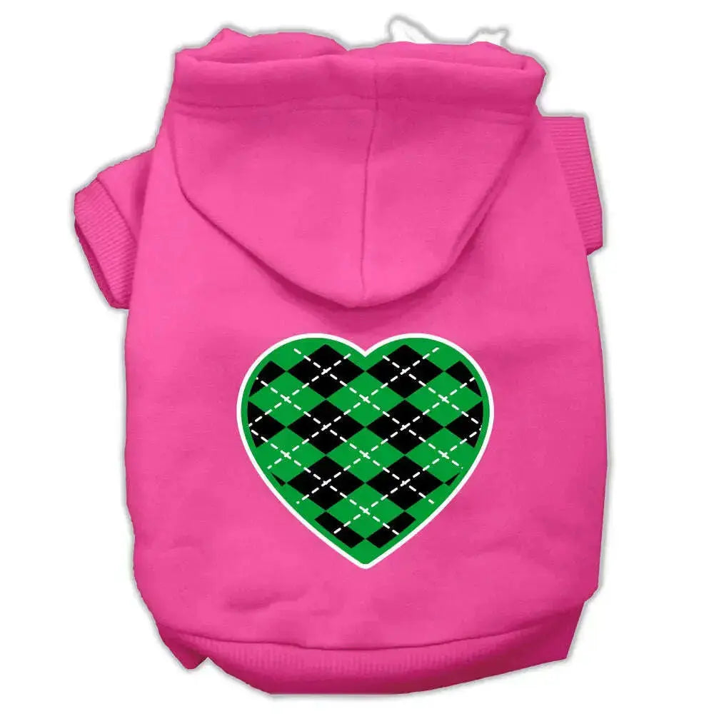 Argyle-Heart-Green-Screen-Print-Pet-Hoodies-Bright-Pink-Size-Sm-GreatEagleInc-319171212