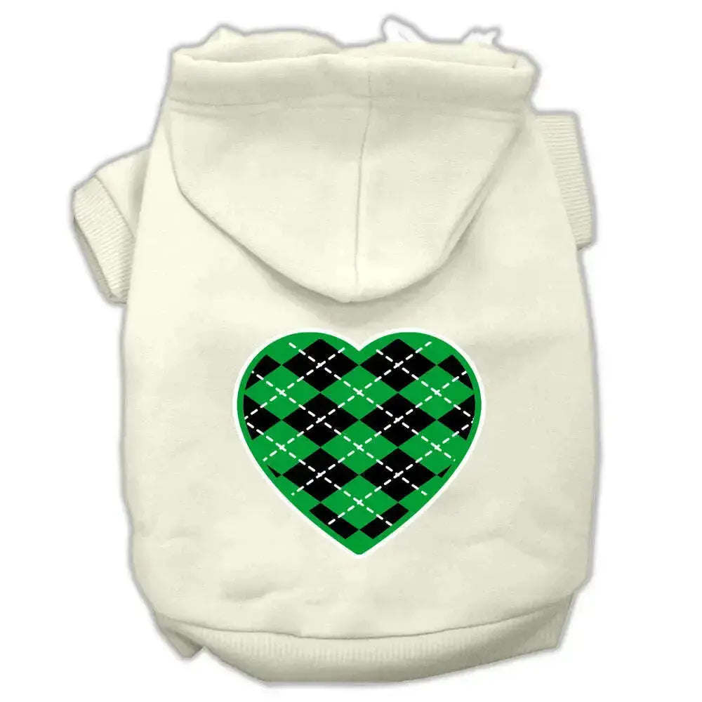 Argyle-Heart-Green-Screen-Print-Pet-Hoodies-Cream-Size-Xl-GreatEagleInc-319170213