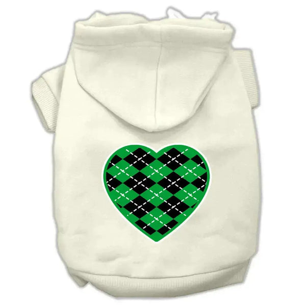 Argyle-Heart-Green-Screen-Print-Pet-Hoodies-Cream-Size-Xxxl-GreatEagleInc-319168747