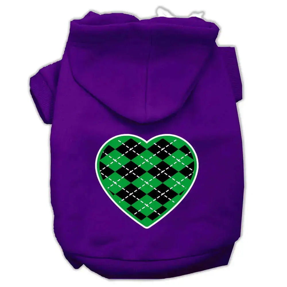 Argyle-Heart-Green-Screen-Print-Pet-Hoodies-Purple-Size-Med-GreatEagleInc-319171793