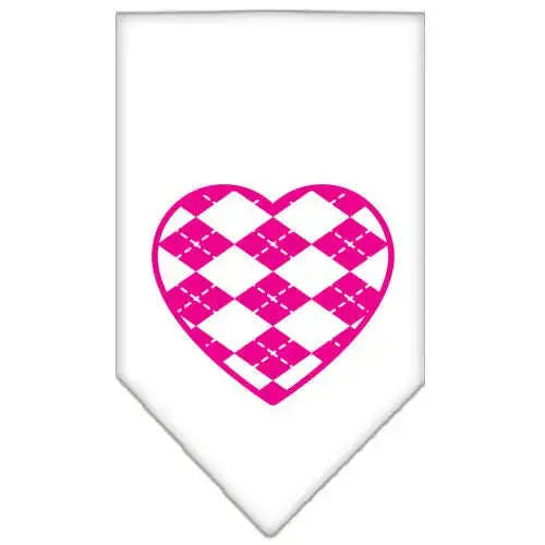 Argyle-Heart-Pink-Screen-Print-Bandana-White-Large-GreatEagleInc-319211723