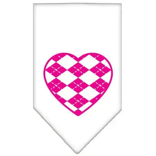Argyle-Heart-Pink-Screen-Print-Bandana-White-Large-GreatEagleInc-319211723
