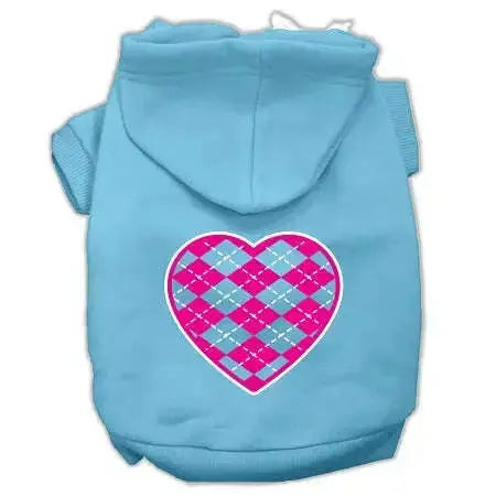 Argyle-Heart-Pink-Screen-Print-Pet-Hoodies-Baby-Blue-Size-Xl-GreatEagleInc-318706584