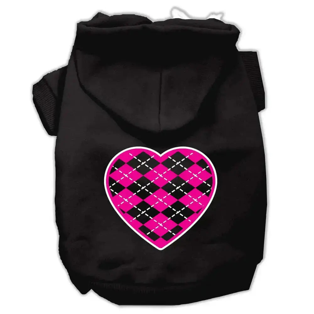Argyle-Heart-Pink-Screen-Print-Pet-Hoodies-Black-Size-Med-GreatEagleInc-319167622