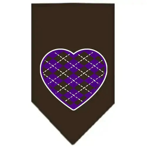 Argyle-Heart-Purple-Screen-Print-Bandana-Cocoa-Small-GreatEagleInc-319360384