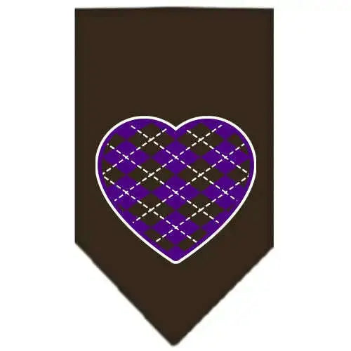 Argyle-Heart-Purple-Screen-Print-Bandana-Cocoa-Small-GreatEagleInc-319360384