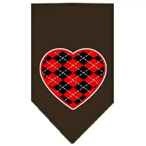 Argyle-Heart-Red-Screen-Print-Bandana-Cocoa-Large-GreatEagleInc-319360157