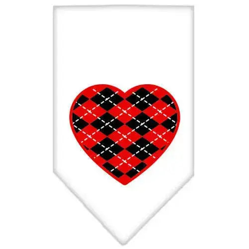 Argyle-Heart-Red-Screen-Print-Bandana-White-Large-GreatEagleInc-319359992
