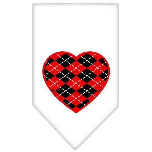 Argyle-Heart-Red-Screen-Print-Bandana-White-Small-GreatEagleInc-319359632