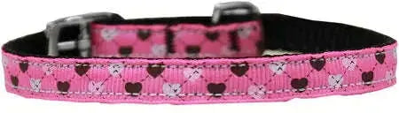 Argyle-Hearts-Nylon-Dog-Collar-With-Classic-Buckle-3-8_-Bright-Pink-Size-10-GreatEagleInc-333686513
