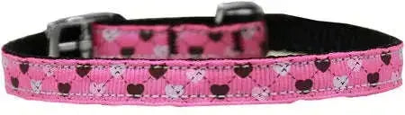 Argyle-Hearts-Nylon-Dog-Collar-With-Classic-Buckle-3-8_-Bright-Pink-Size-14-GreatEagleInc-333686415