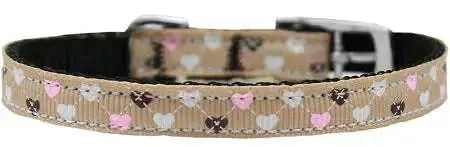 Argyle-Hearts-Nylon-Dog-Collar-With-Classic-Buckle-3-8_-Tan-Size-16-GreatEagleInc-333685621