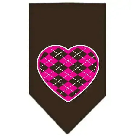 Argyle-Paw-Pink-Screen-Print-Bandana-Cocoa-Small-GreatEagleInc-319362134