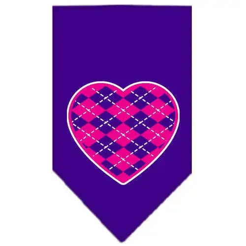 Argyle-Paw-Pink-Screen-Print-Bandana-Purple-Small-GreatEagleInc-319362076