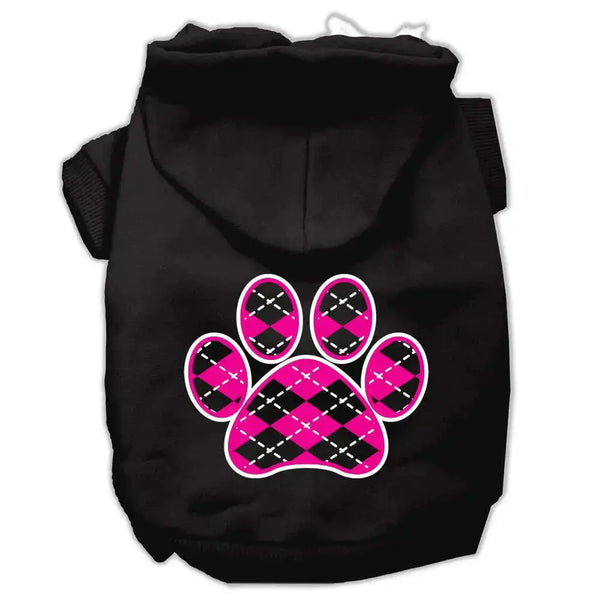 Argyle-Paw-Pink-Screen-Print-Pet-Hoodies-Black-Size-Xxxl-GreatEagleInc-319161868