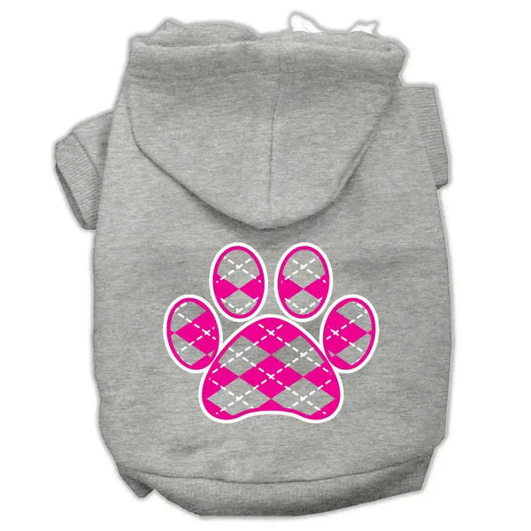 Argyle-Paw-Pink-Screen-Print-Pet-Hoodies-Grey-Size-Xs-GreatEagleInc-319162141