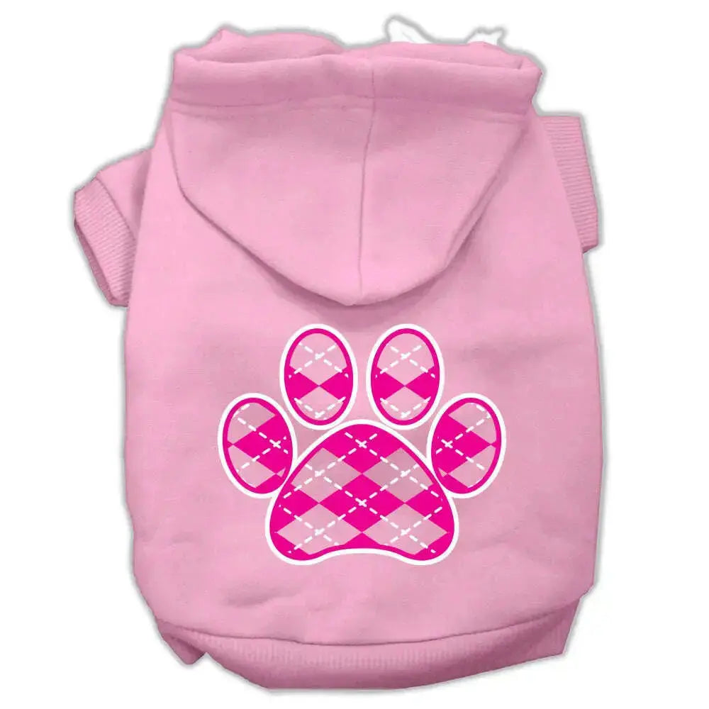 Argyle-Paw-Pink-Screen-Print-Pet-Hoodies-Light-Pink-Size-Med-GreatEagleInc-319163511