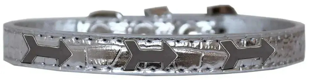 Arrows-Widget-Croc-Dog-Collar-Silver-Size-18-GreatEagleInc-319184317