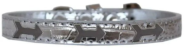 Arrows-Widget-Croc-Dog-Collar-Silver-Size-20-GreatEagleInc-319184240