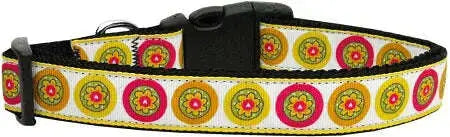 Autumn-Daisies-Nylon-Dog-Collar-Medium-Narrow-GreatEagleInc-320034252