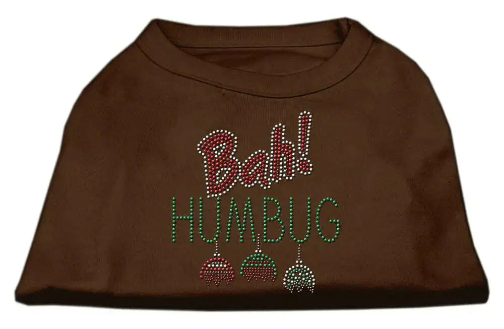 Bah-Humbug-Rhinestone-Dog-Shirt-Brown-Sm-GreatEagleInc-333766968
