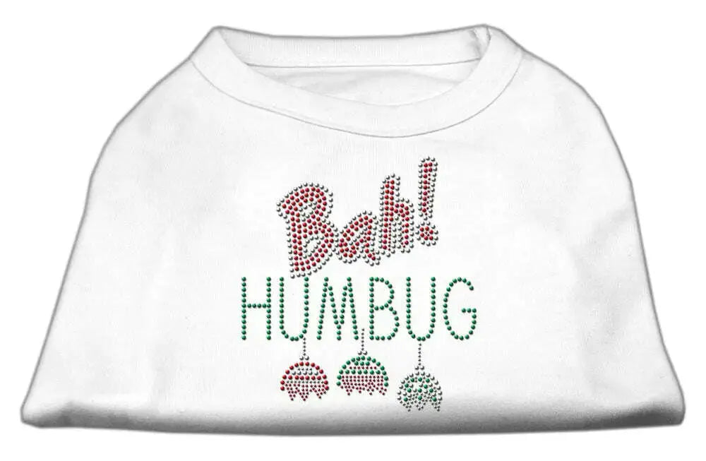 Bah-Humbug-Rhinestone-Dog-Shirt-White-Lg-GreatEagleInc-320149532
