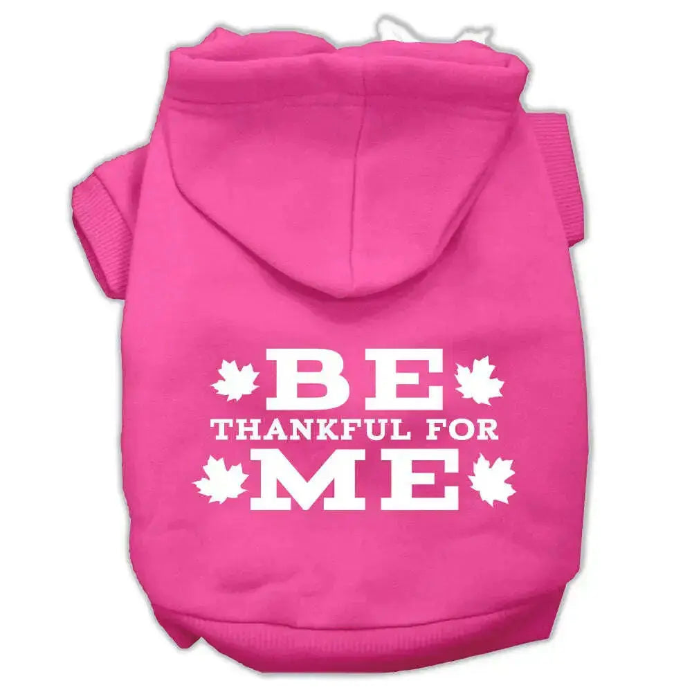 Be-Thankful-For-Me-Screen-Print-Pet-Hoodies-Bright-Pink-Size-Xs-GreatEagleInc-319886857