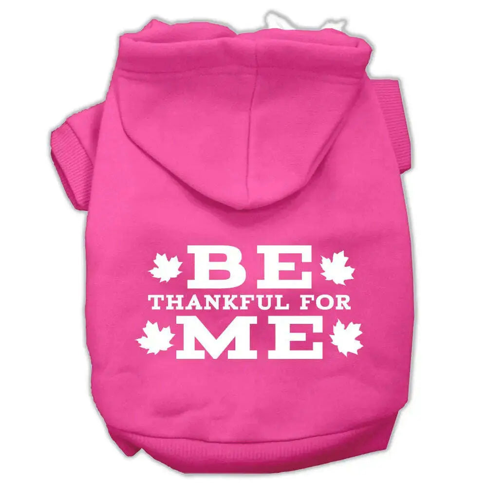 Be-Thankful-For-Me-Screen-Print-Pet-Hoodies-Bright-Pink-Size-Xxl-GreatEagleInc-319885970