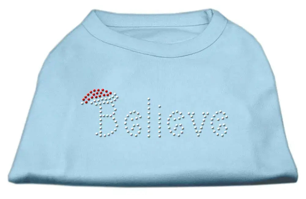 Believe-Rhinestone-Shirts-Baby-Blue-L-GreatEagleInc-318713540