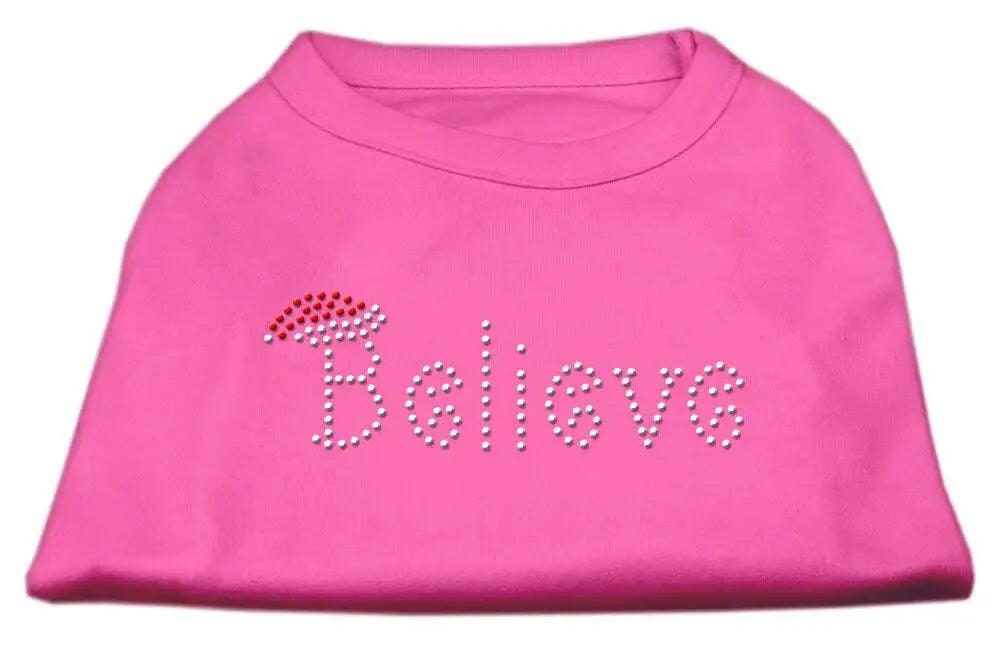 Believe-Rhinestone-Shirts-Bright-Pink-S-GreatEagleInc-319812711