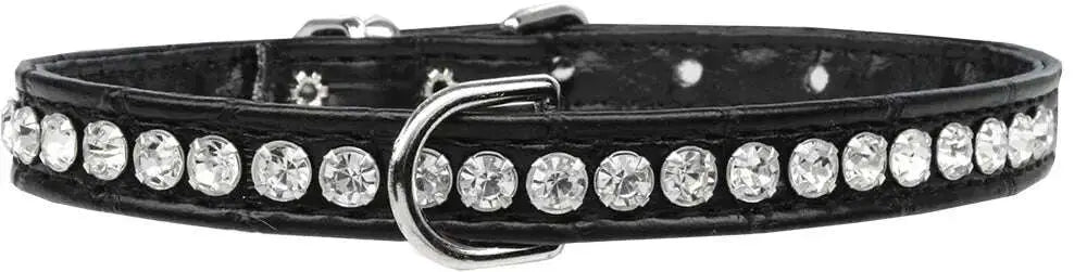 Beverly-Style-Rhinestone-Designer-Croc-Dog-Collar-Black-Size-8-GreatEagleInc-334340156