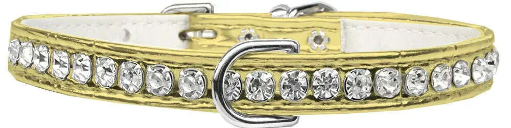 Beverly-Style-Rhinestone-Designer-Croc-Dog-Collar-Gold-Size-8-GreatEagleInc-334340817